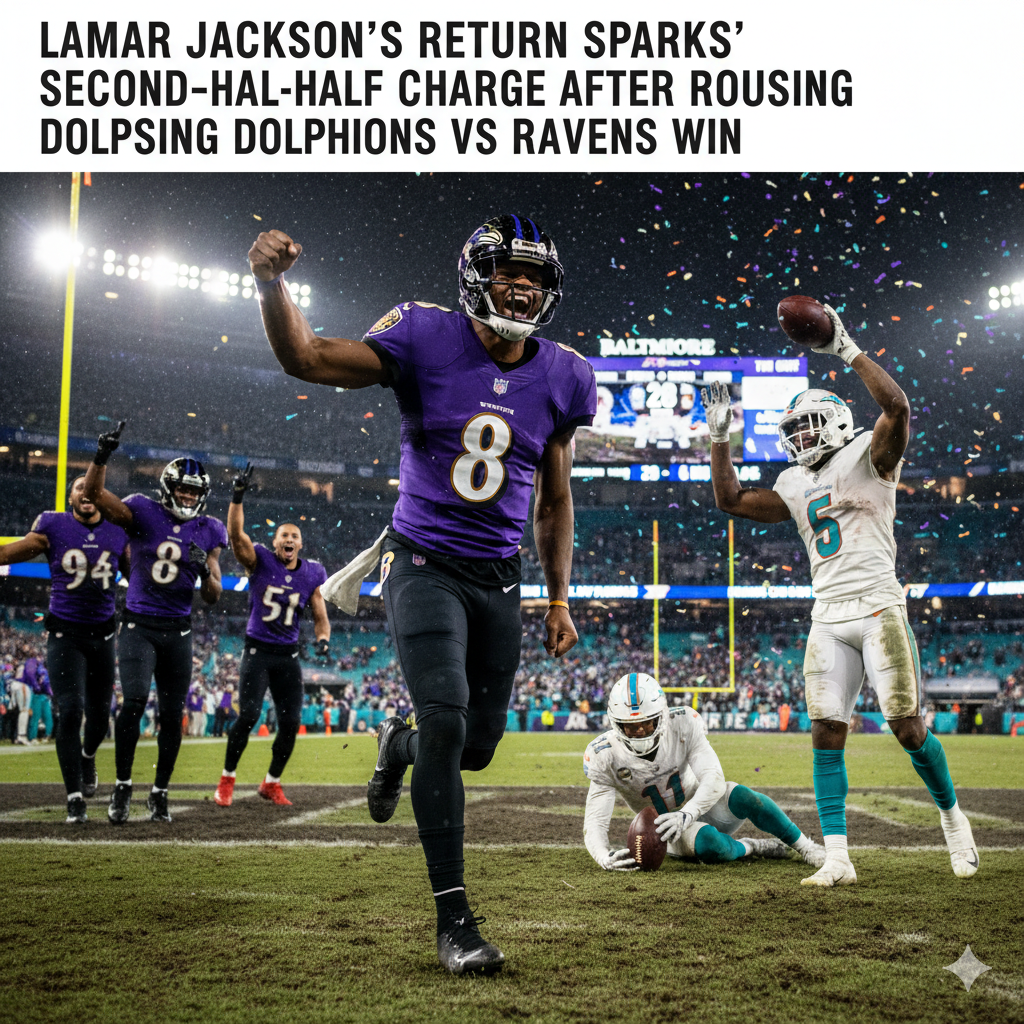 Lamar Jackson's Return Sparks Ravens' Second-Half Charge After Rousing Dolphins vs Ravens Win