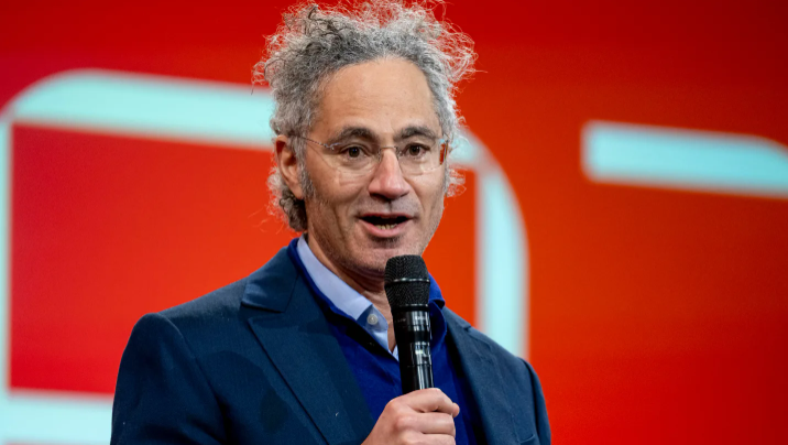 Alex Karp, chief executive officer of Palantir Technologies Inc., speaks during the AIPCon conference in Palo Alto, California, US,