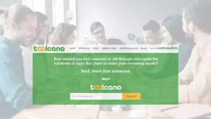 Explore Toolcano – The Best Marketing and Social Media Tools in One Place Team including men and women setting across the table