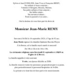 Adieu à Jean Marie Remy : Hommage à un pilier de La Bresse