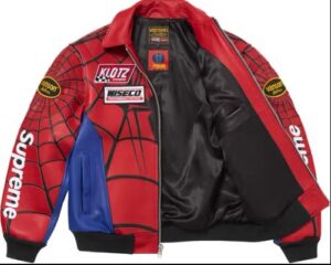 supreme spider man jacket leather jacket