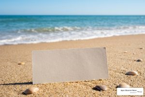 Florida Lotto ticket on a beach