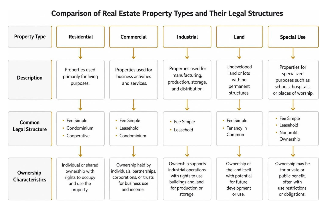 Comparison of real estate property types and their legal structures