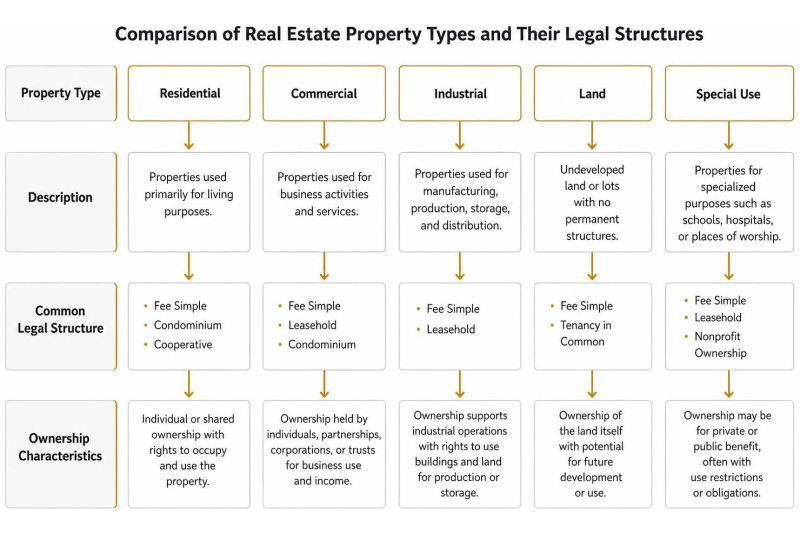 Comparison of real estate property types and their legal structures